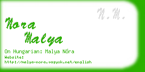 nora malya business card